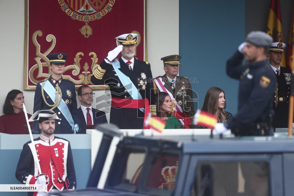 Spanish Royals At The Military Parade on National Day - Madrid