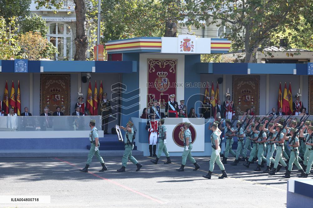 Spanish Royals At The Military Parade on National Day - Madrid