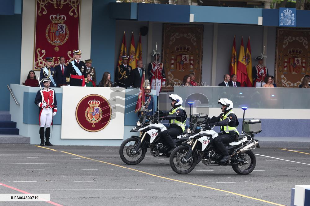 Spanish Royals At The Military Parade on National Day - Madrid