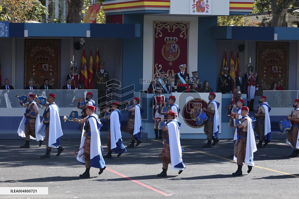 Spanish Royals At The Military Parade on National Day - Madrid