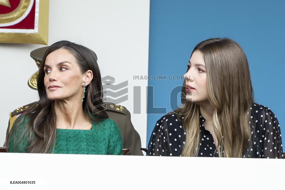 Spanish Royals At The Military Parade on National Day - Madrid