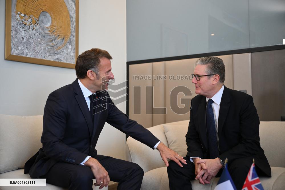French President Meets UK PM Starmer - Sharm El Sheikh