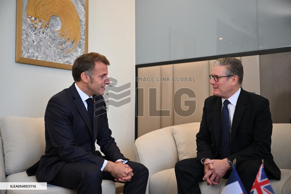 French President Meets UK PM Starmer - Sharm El Sheikh