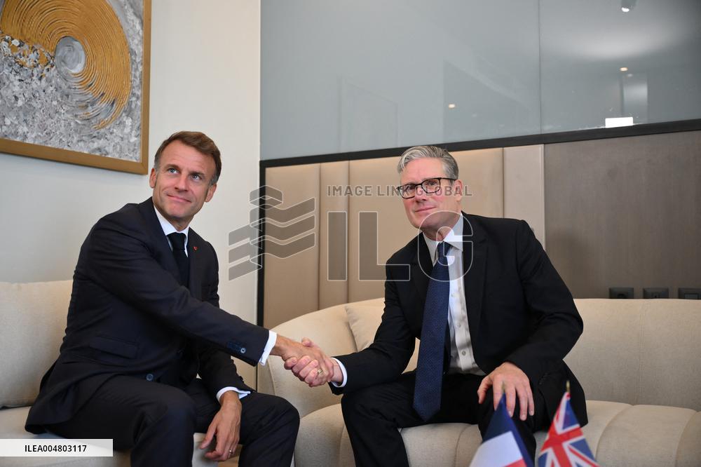 French President Meets UK PM Starmer - Sharm El Sheikh