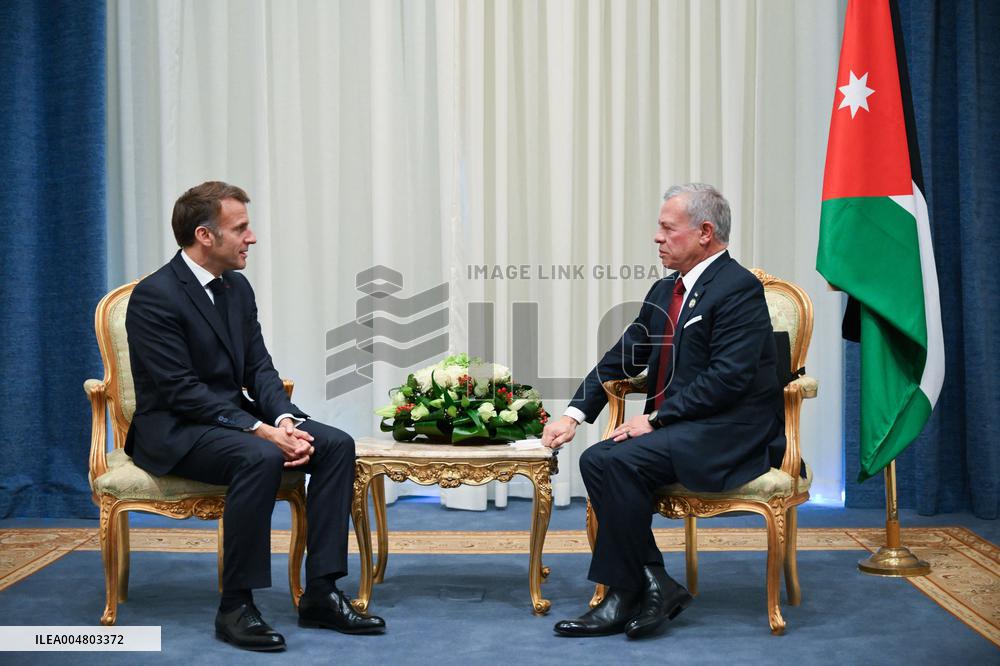 French President meets King Abdullah II of Jordan - Sharm El Sheikh