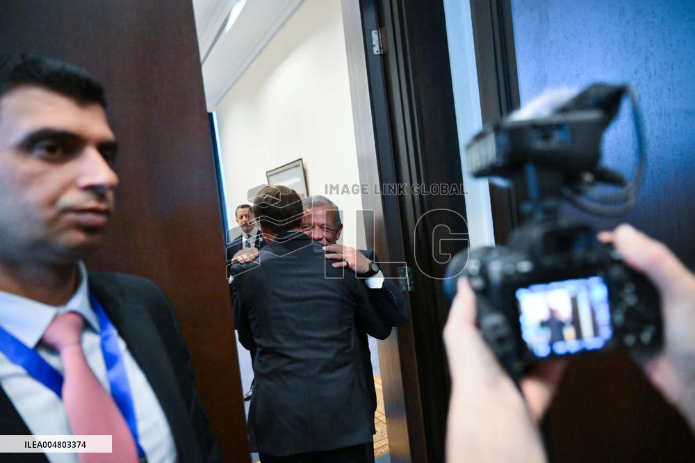 French President meets King Abdullah II of Jordan - Sharm El Sheikh