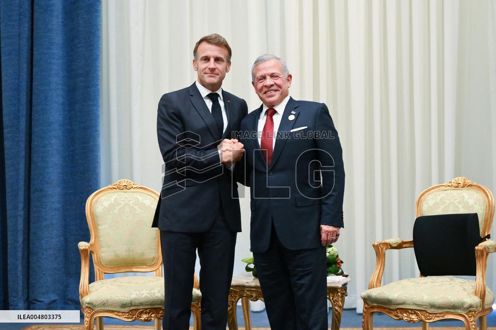 French President meets King Abdullah II of Jordan - Sharm El Sheikh