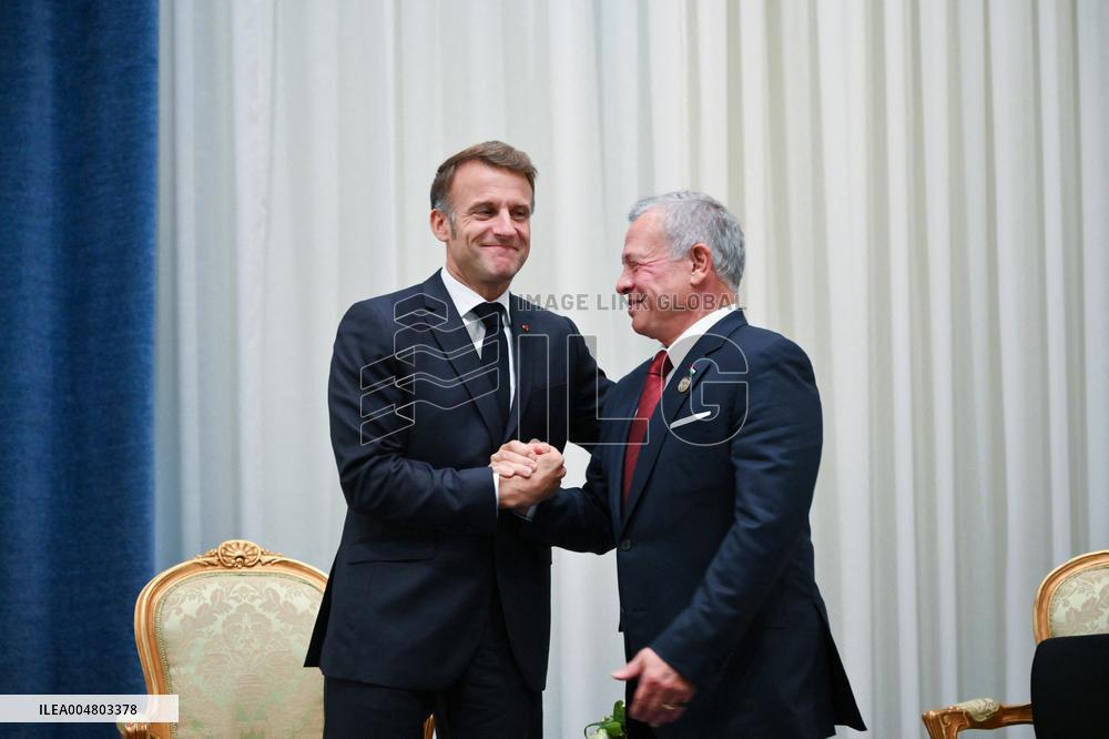 French President meets King Abdullah II of Jordan - Sharm El Sheikh