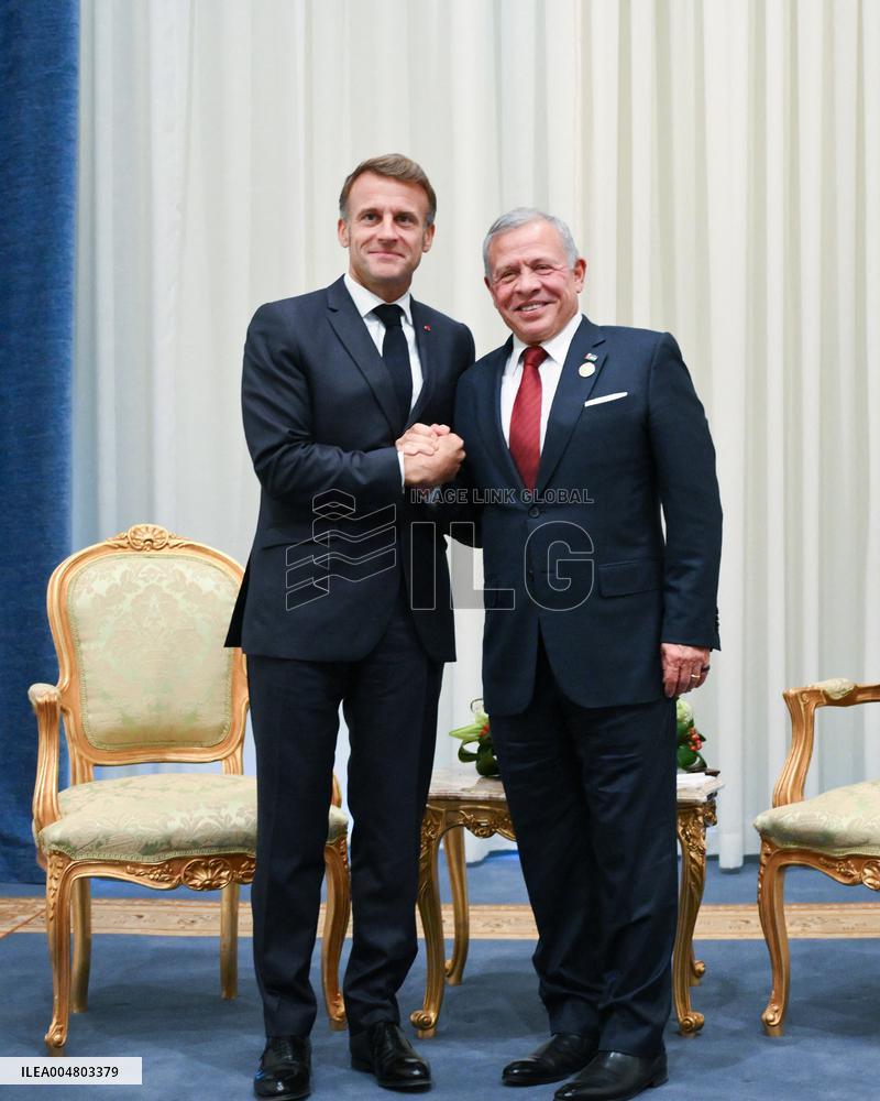 French President meets King Abdullah II of Jordan - Sharm El Sheikh