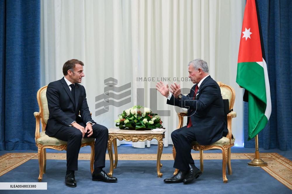 French President meets King Abdullah II of Jordan - Sharm El Sheikh