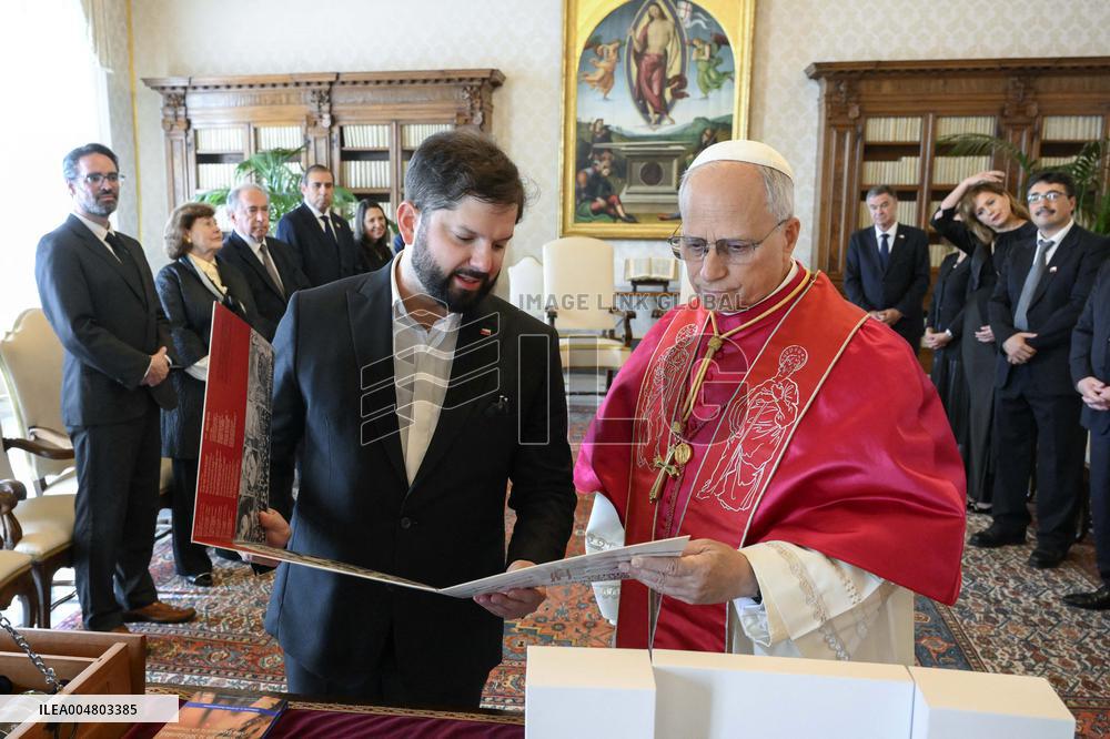 Pope Leo XIV Meets The President of Chile - Vatican