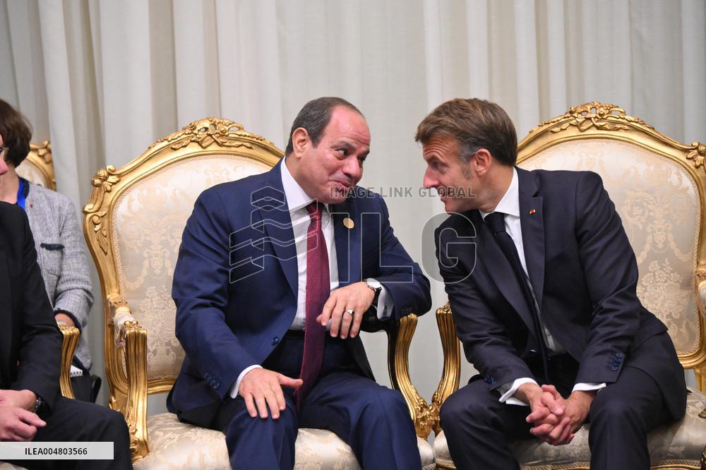 President Macron During Bilateral Meetings - Sharm El Sheikh