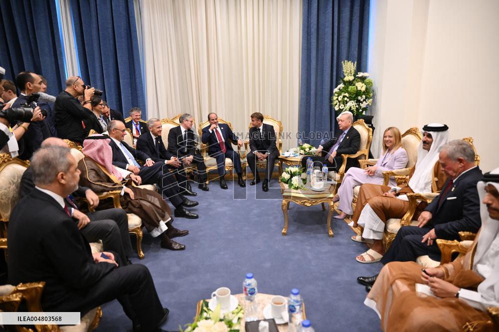 President Macron During Bilateral Meetings - Sharm El Sheikh