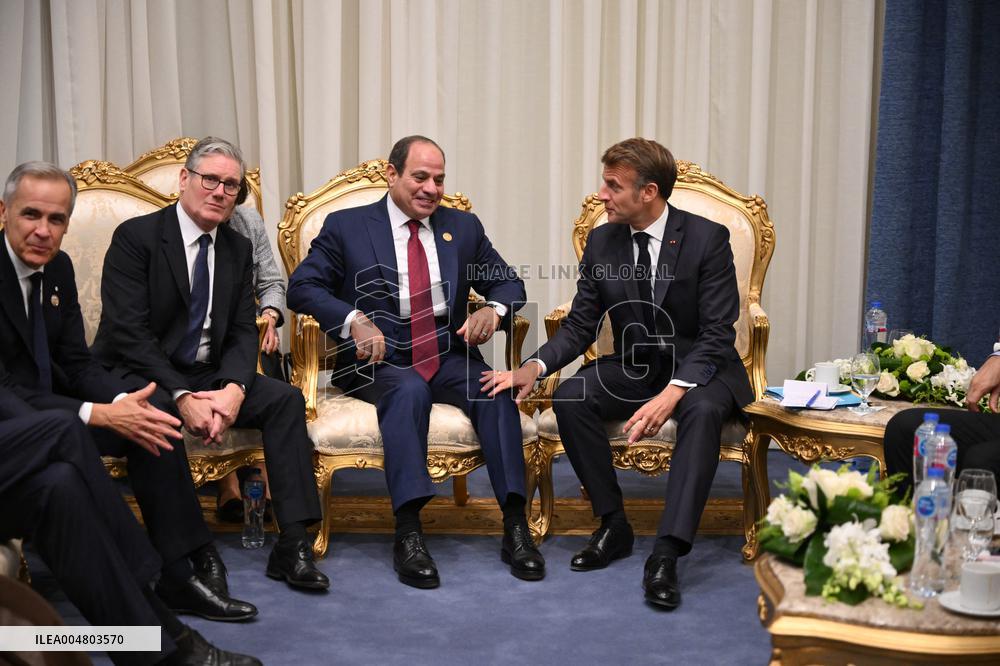 President Macron During Bilateral Meetings - Sharm El Sheikh