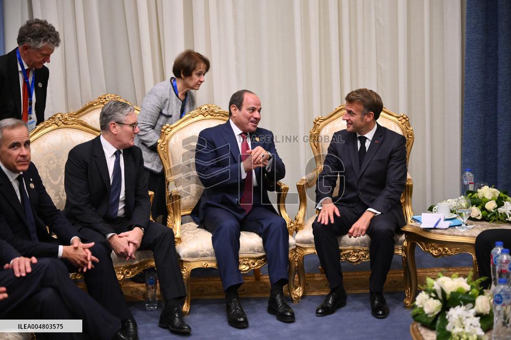 President Macron During Bilateral Meetings - Sharm El Sheikh