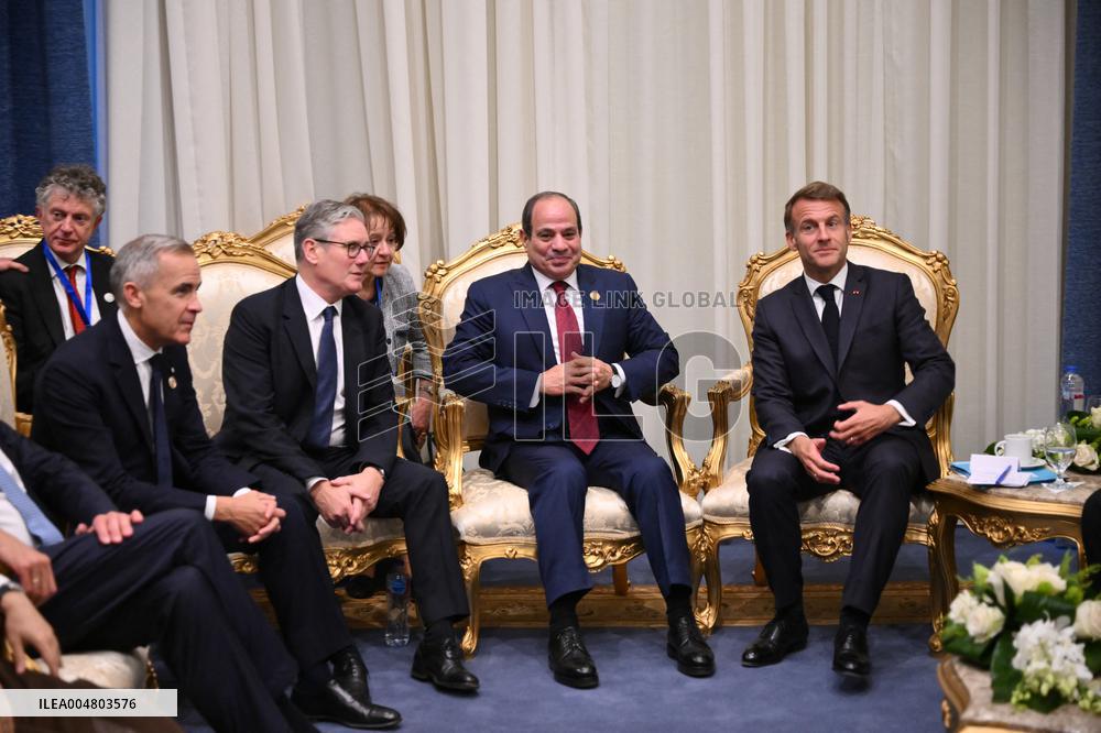 President Macron During Bilateral Meetings - Sharm El Sheikh