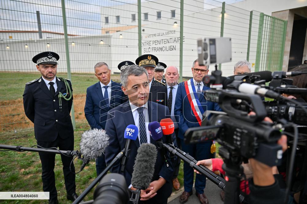 Gerald Darmanin visits the South Paris Region Penitentiary Center - Reau