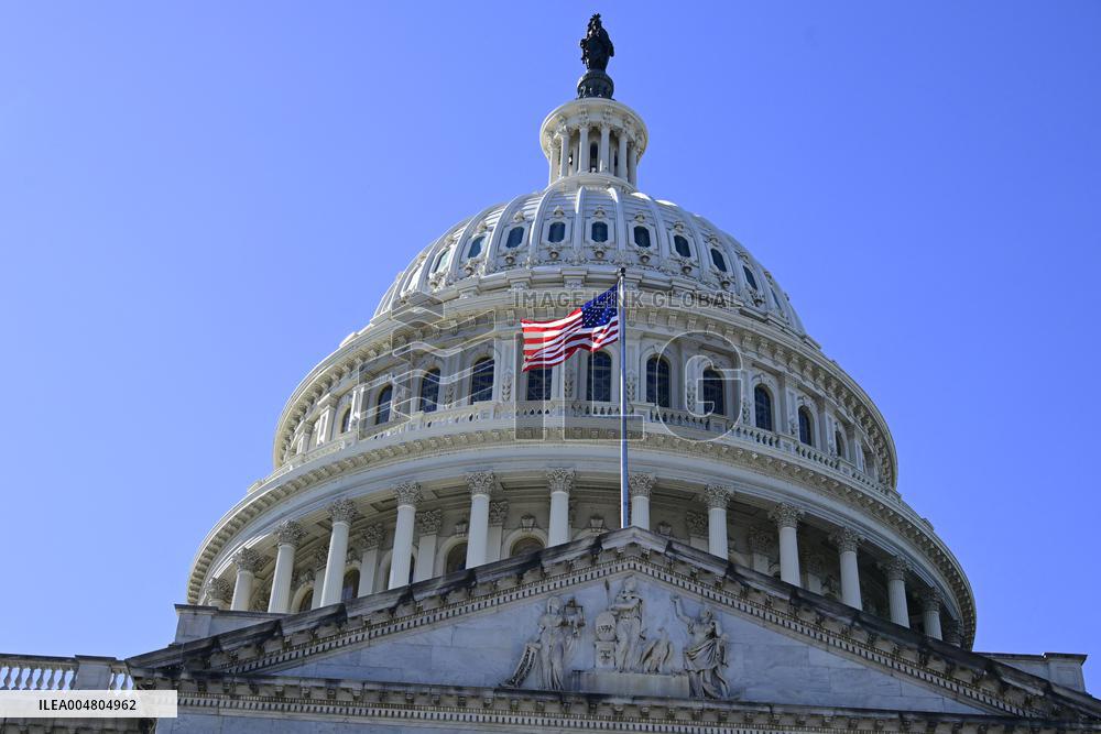 American Flag at US Capitol