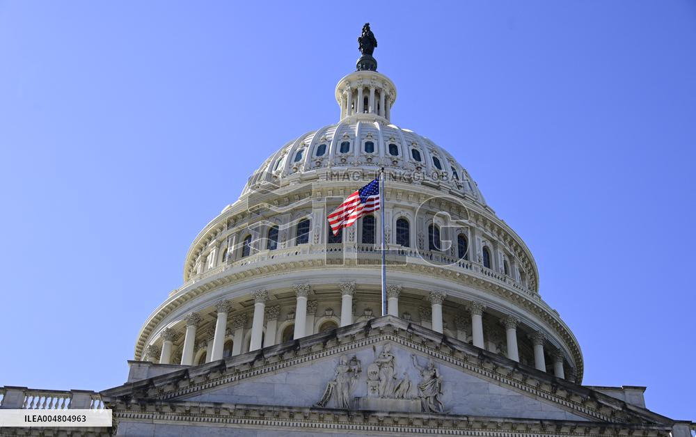 American Flag at US Capitol
