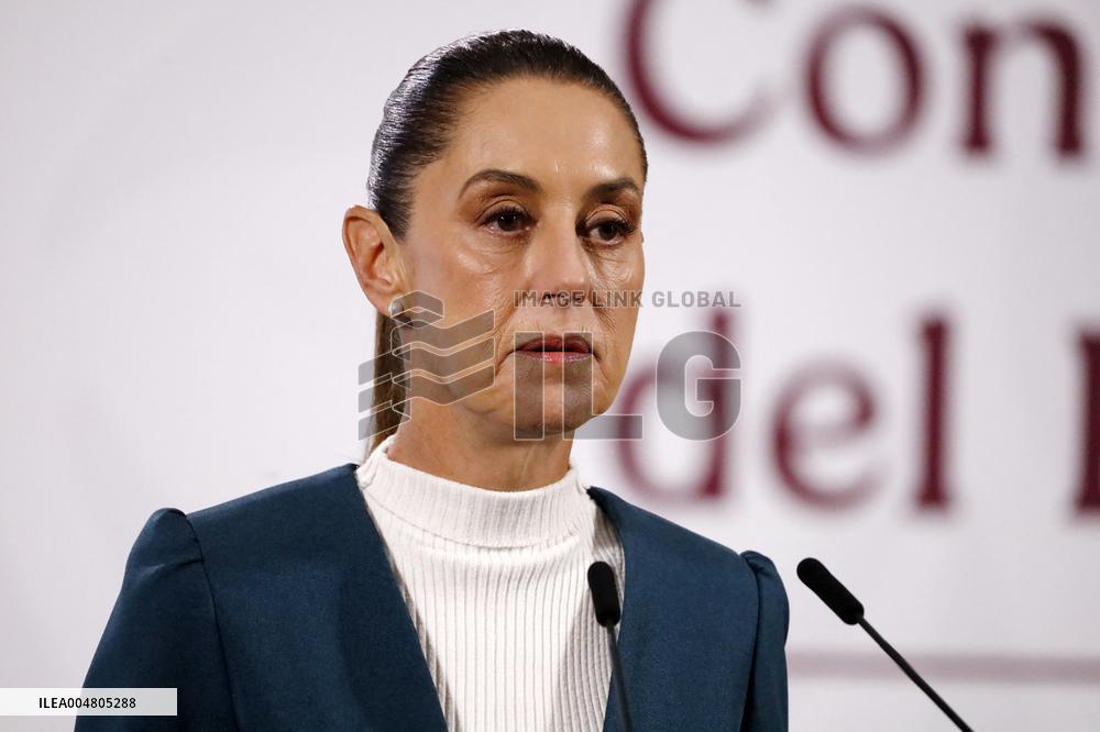 Mexican President Claudia Sheinbaum Holds Briefing Conference - Mexico