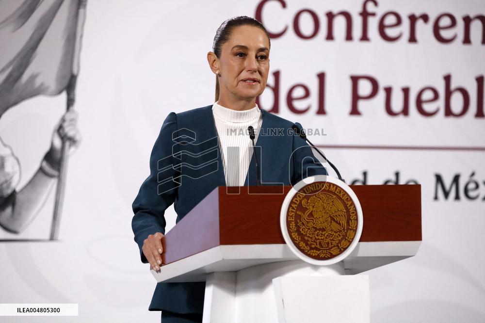 Mexican President Claudia Sheinbaum Holds Briefing Conference - Mexico