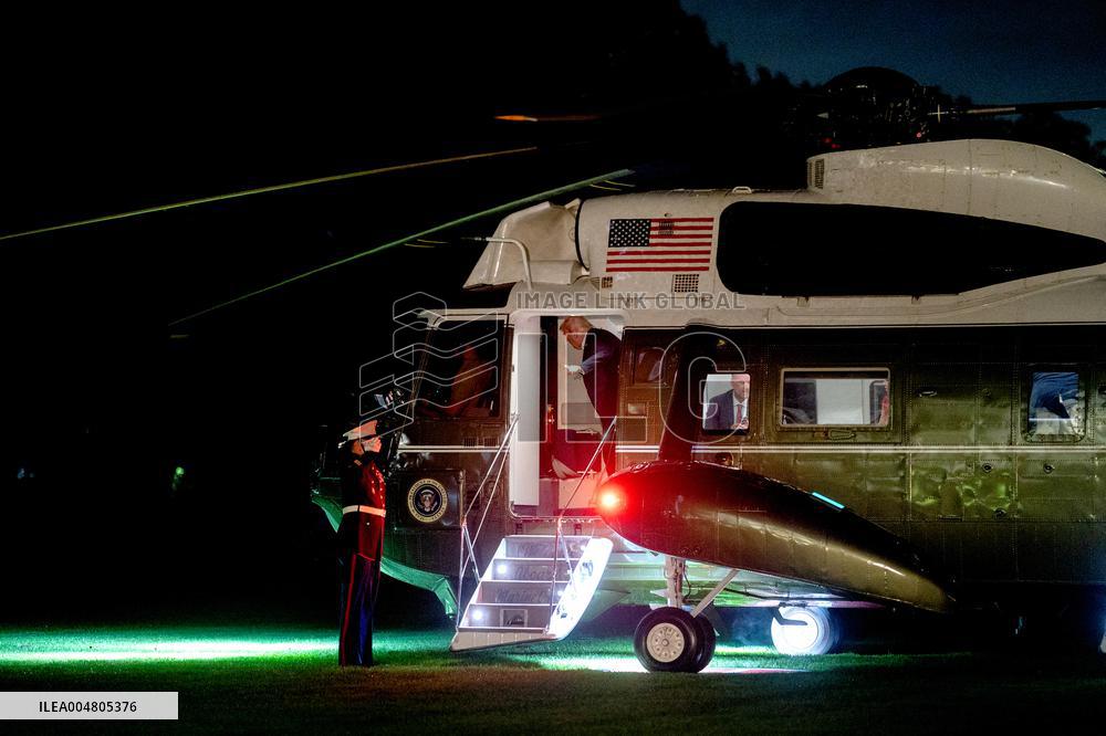 President Trump Walks On The South Lawn Of The White House - DC