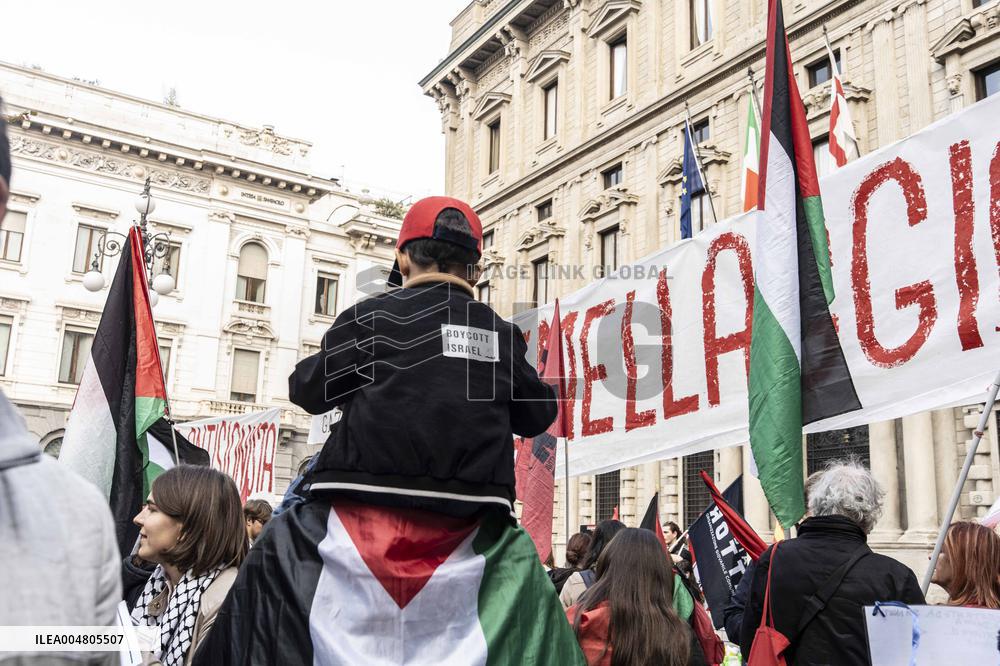 Pro-Palestine Demonstration - Milan