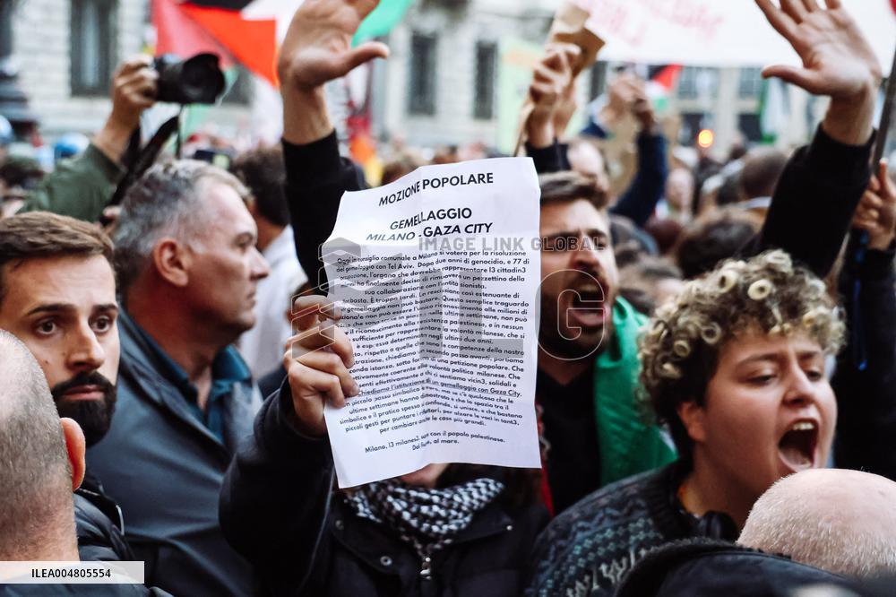 Pro-Palestine Demonstration - Milan