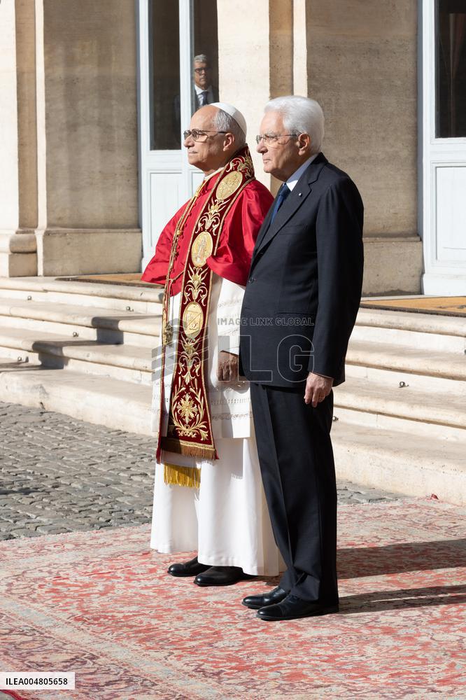 Pope Leo XIV Meets With President Sergio Mattarella - Rome