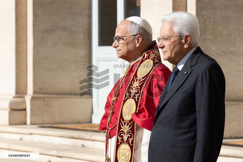 Pope Leo XIV Meets With President Sergio Mattarella - Rome