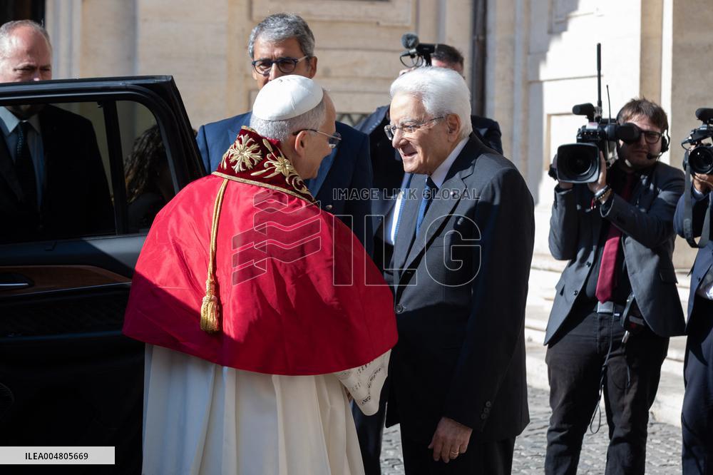 Pope Leo XIV Meets With President Sergio Mattarella - Rome