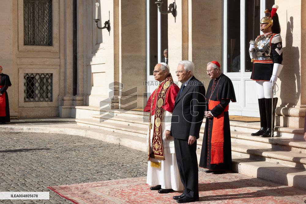 Pope Leo XIV Meets With President Sergio Mattarella - Rome