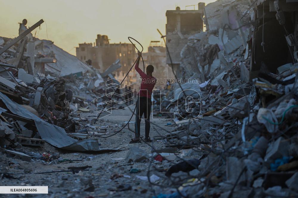 Gaza Destruction After Airstrikes - Gaza City