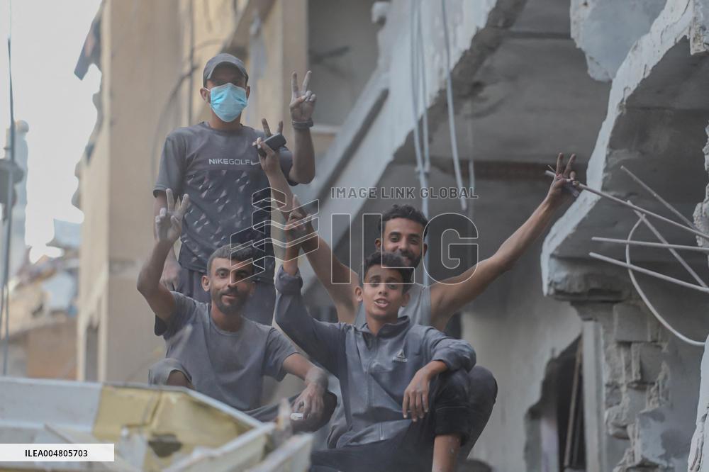 Gaza Destruction After Airstrikes - Gaza City
