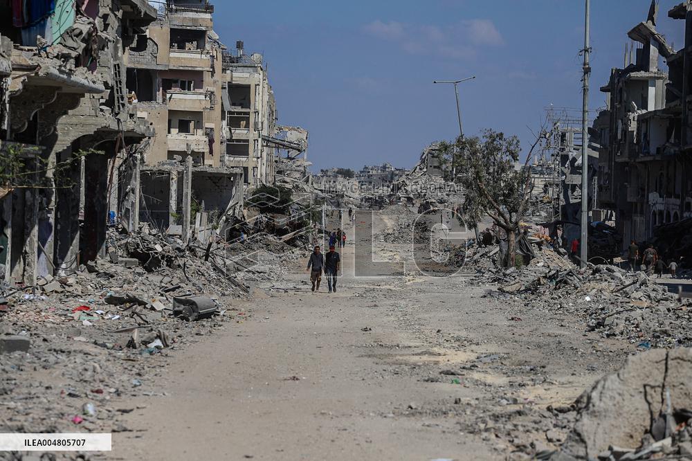 Gaza Destruction After Airstrikes - Gaza City