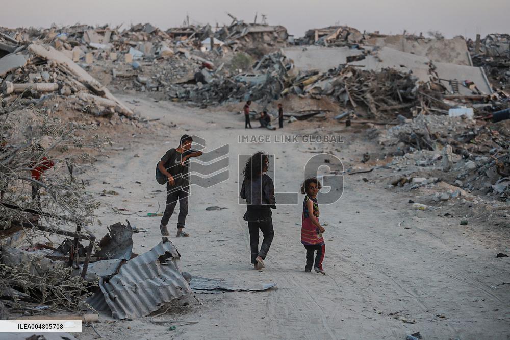 Gaza Destruction After Airstrikes - Gaza City