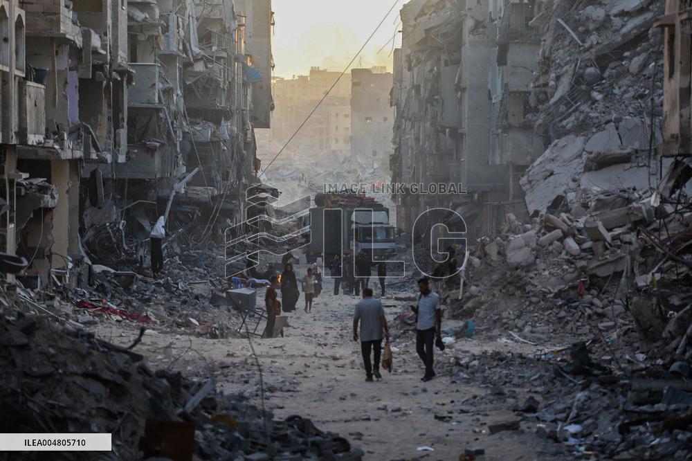 Gaza Destruction After Airstrikes - Gaza City