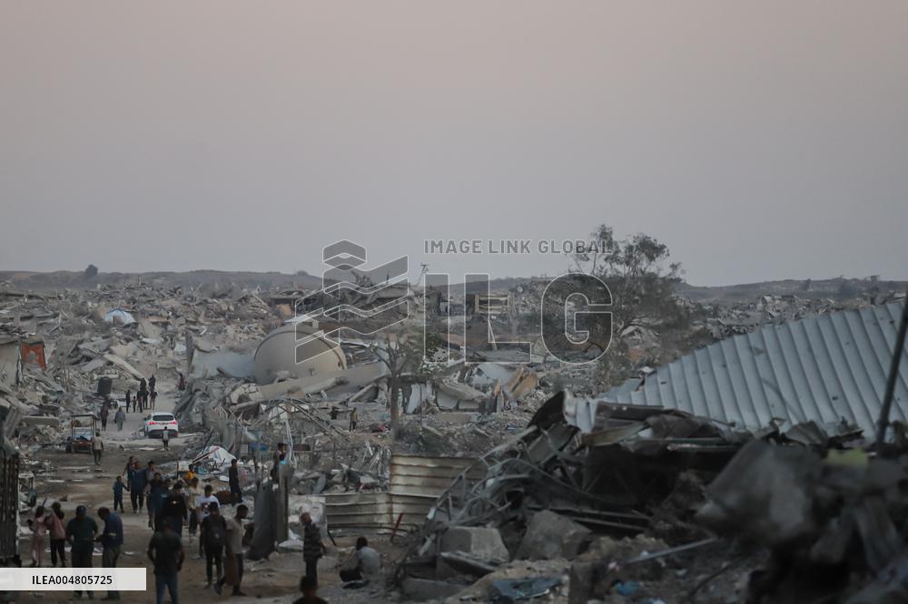 Gaza Destruction After Airstrikes - Gaza City