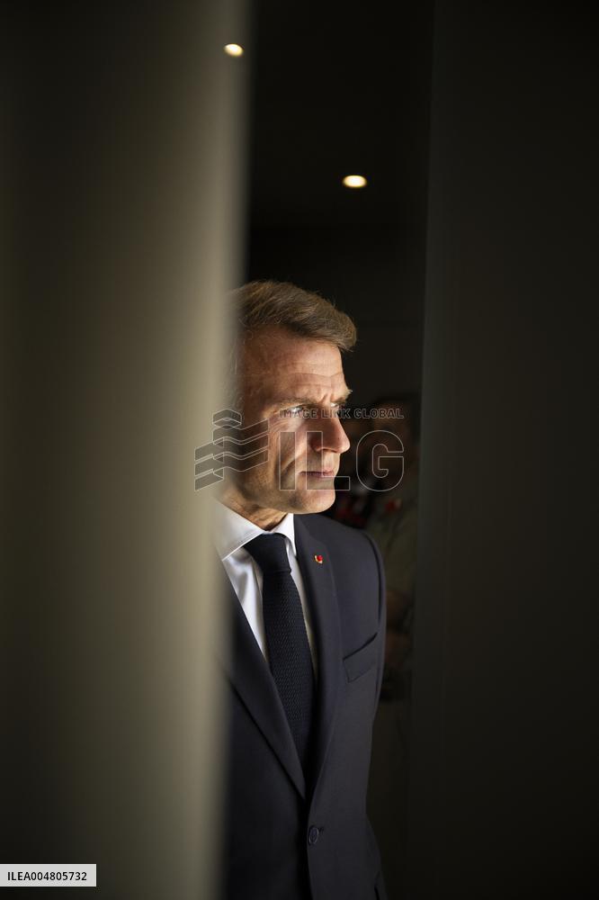 French President Macron Waits for Palestinian President Mahmoud Abbas at the Gaza Peace Summit - Sharm el-Sheikh