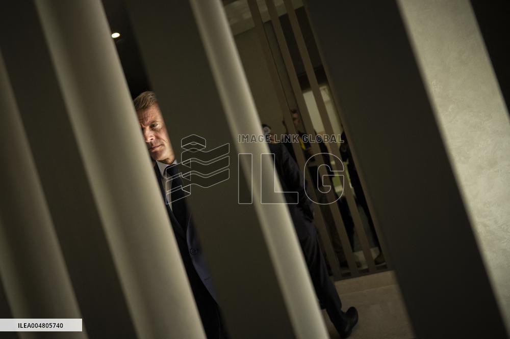 French President Macron Waits for Palestinian President Mahmoud Abbas at the Gaza Peace Summit - Sharm el-Sheikh