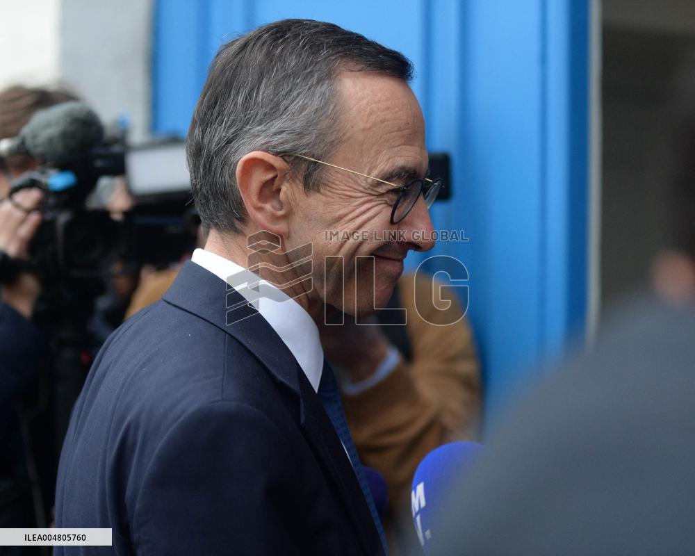 Bruno Retailleau Returns To LR Headquarters - Paris