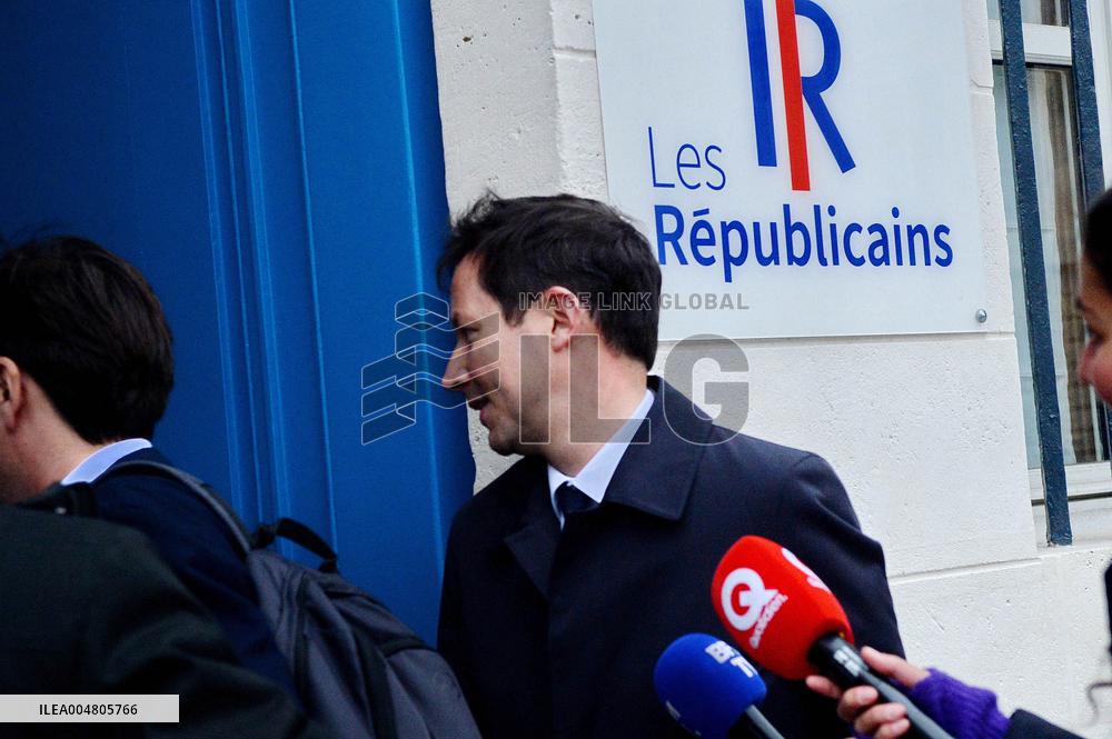 Bruno Retailleau Returns To LR Headquarters - Paris