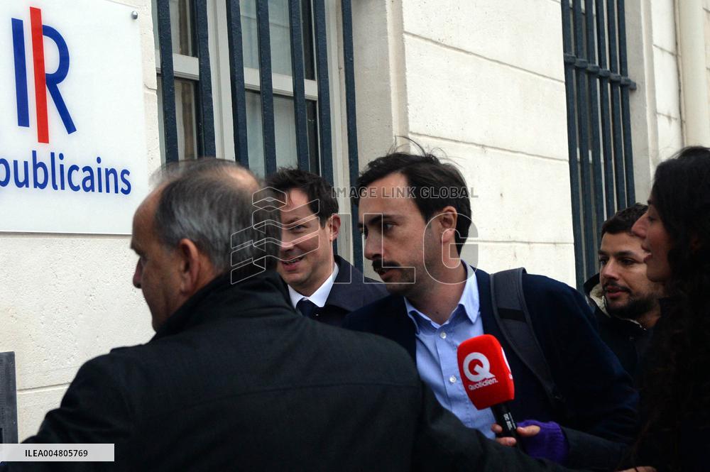 Bruno Retailleau Returns To LR Headquarters - Paris