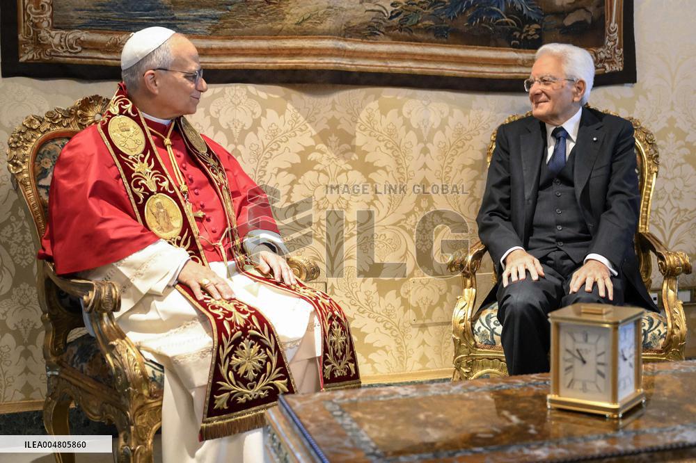 Pope Leo XIV Meets Italian President Sergio Mattarella - Rome
