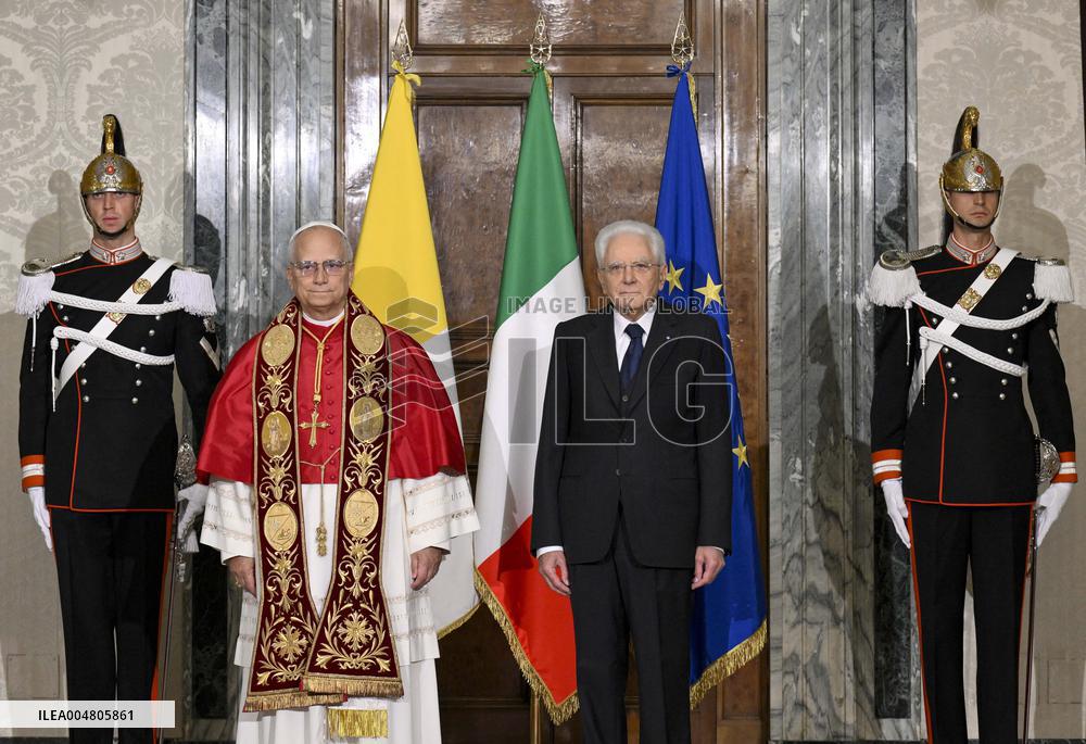 Pope Leo XIV Meets Italian President Sergio Mattarella - Rome