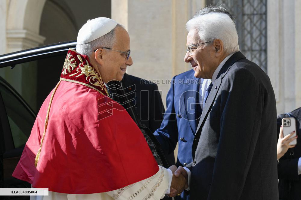 Pope Leo XIV Meets Italian President Sergio Mattarella - Rome