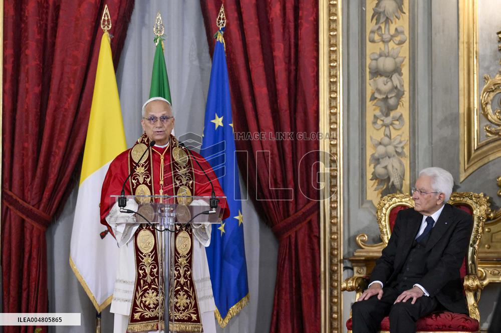 Pope Leo XIV Meets Italian President Sergio Mattarella - Rome