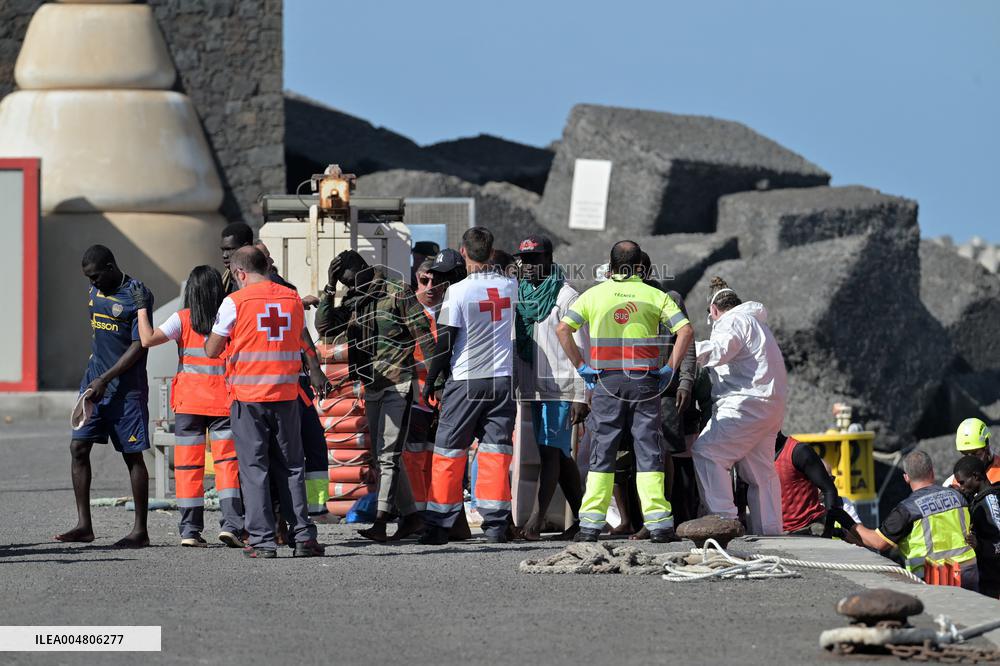 A Cayuco With 230 People Rescued In El Hierro - Spain