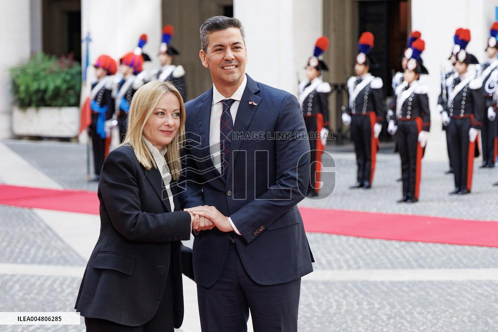 Giorgia Meloni Meets Paraguay President - Rome