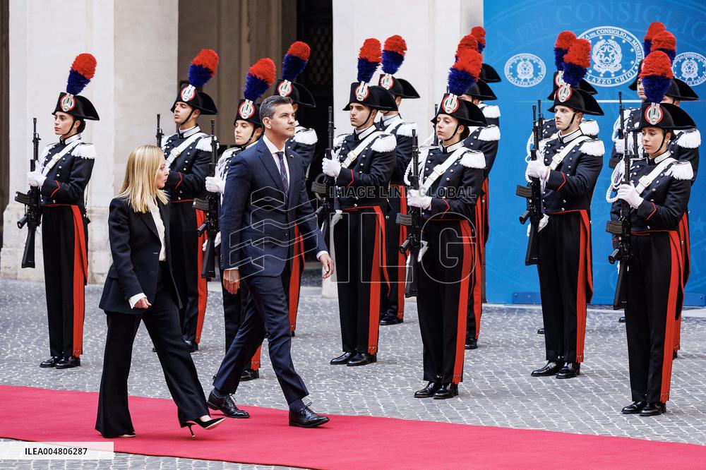 Giorgia Meloni Meets Paraguay President - Rome